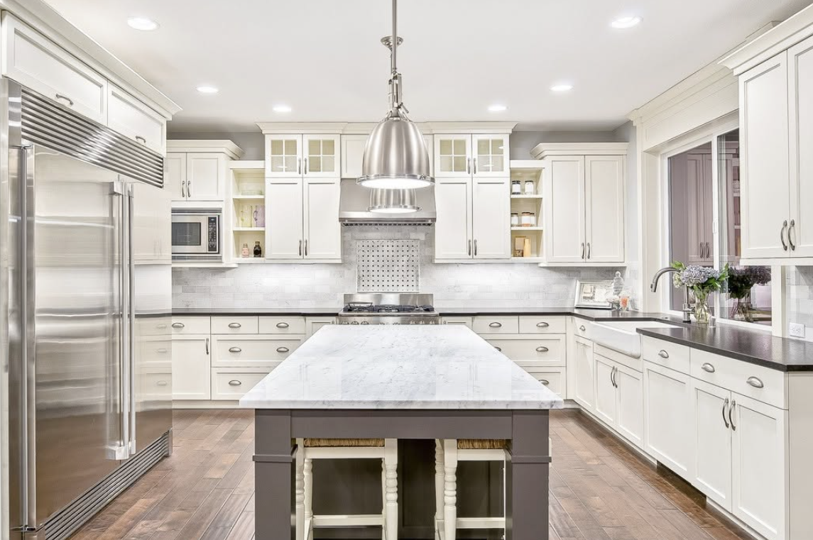 Modern custom kitchen in Langley crafted by Giovani Interior Millwork.